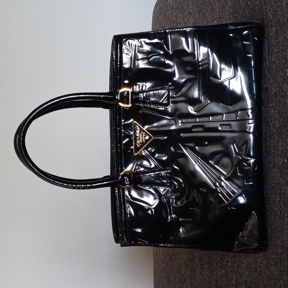 🖤VTG/RARE Prada🖤 - Limited Edition "Impreinte" Art Deco Spazzolato Large Tote - Picture 2 of 15